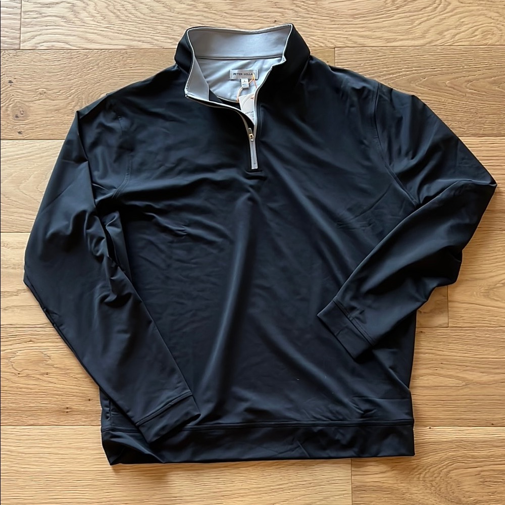 Peter Millar Black Lightweight Quarter-Zip Jacket